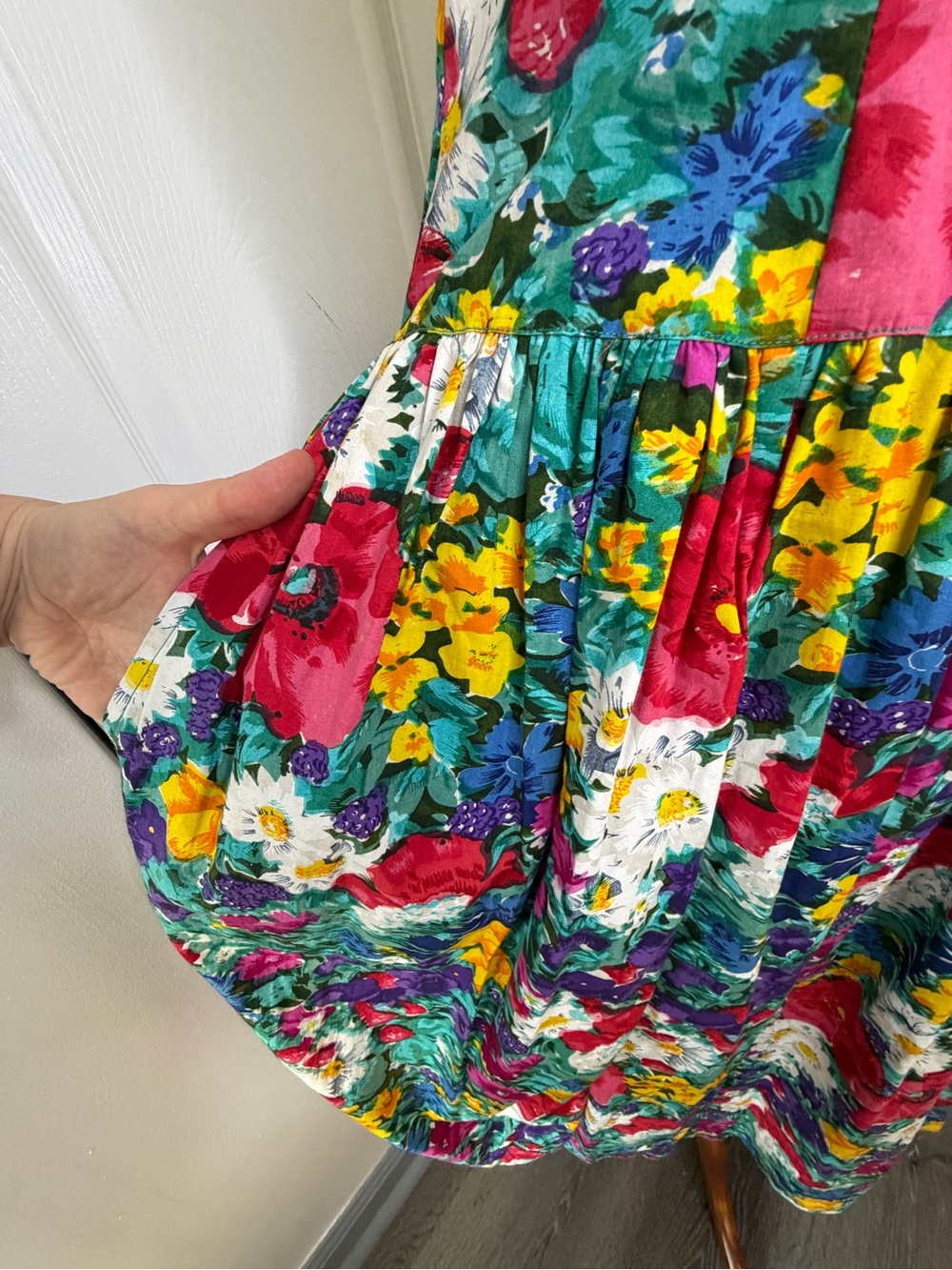 80’s 90’s Vintage J. Christopher Floral Dress with back bow - Picture 3 of 11